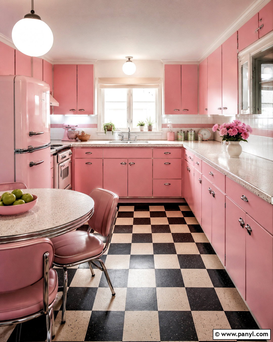Retro Pink Kitchen - 20 pink kitchen aesthetic ideas