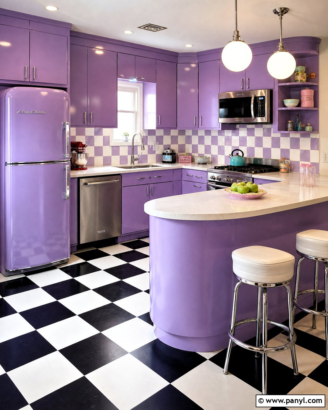 Retro Purple Kitchen - 20 purple kitchen designs