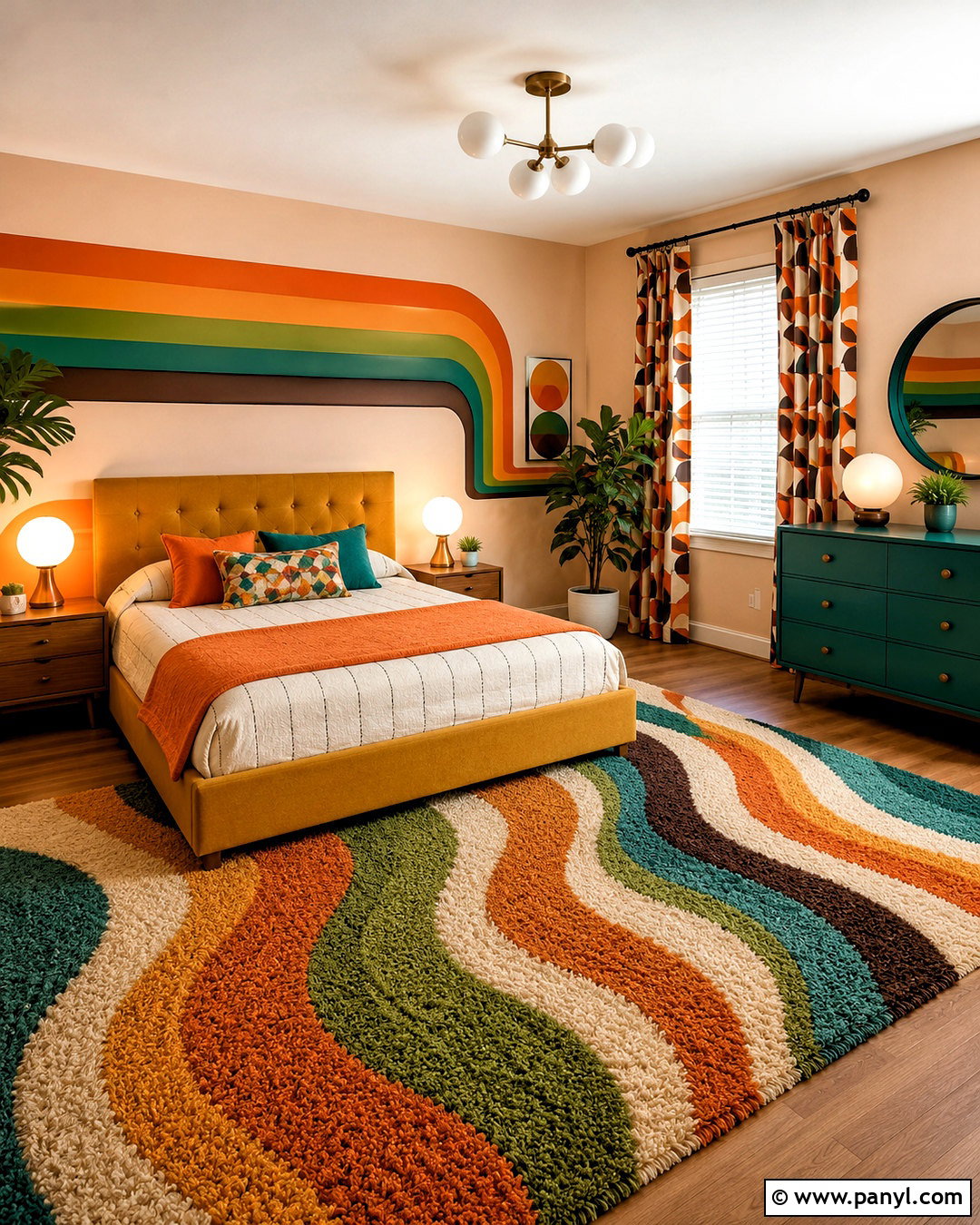 Retro Rainbow Bedroom - 20 rainbow room aesthetic ideas