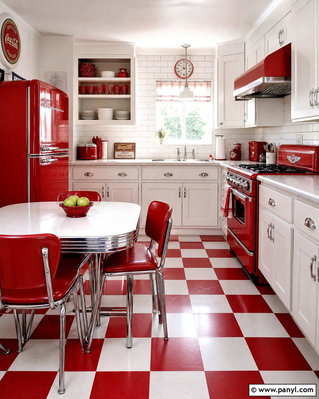Retro Red And White Kitchen - 20 red and white kitchen ideas