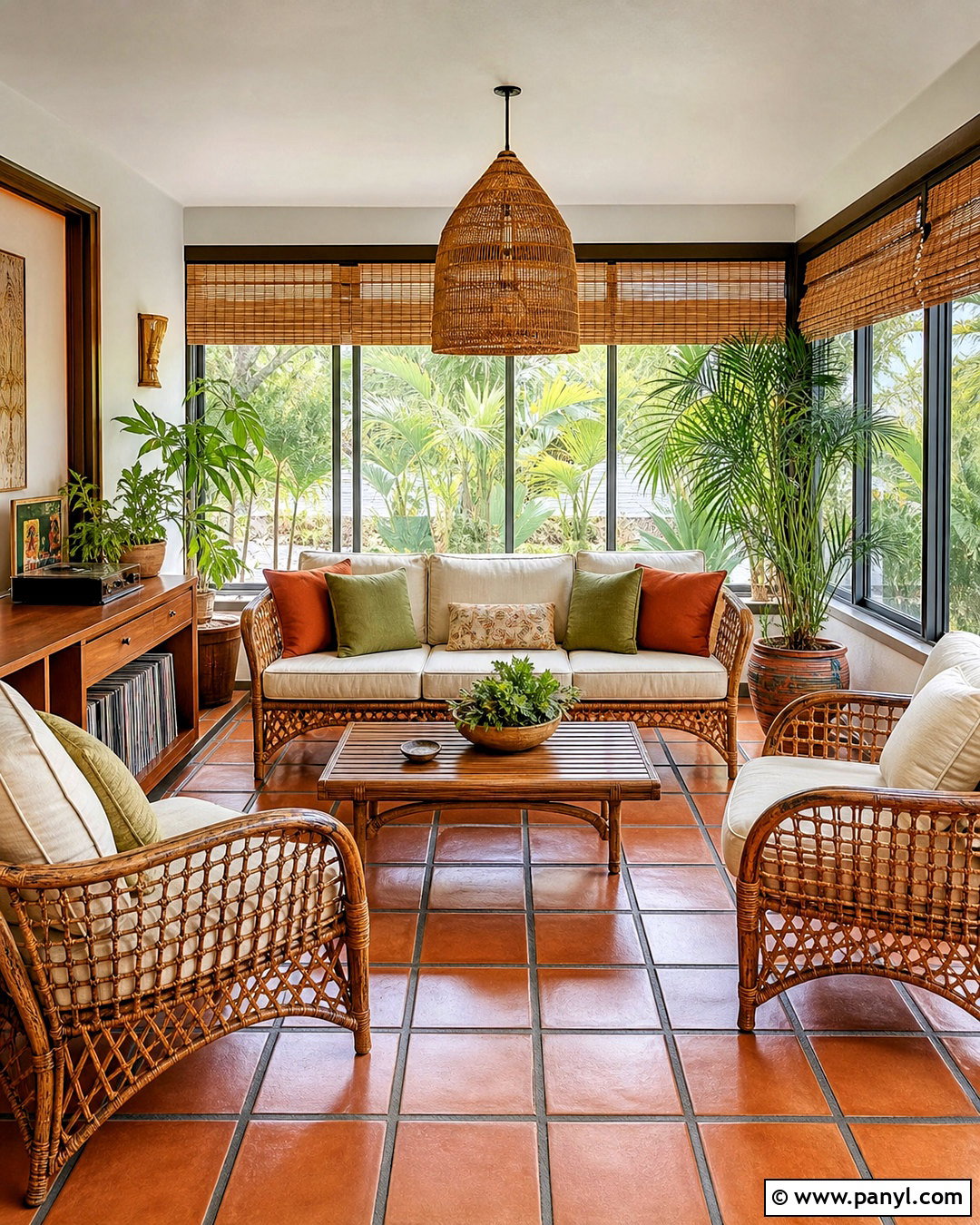 Retro Sunroom With Rattan Furniture - 20 retro rooms