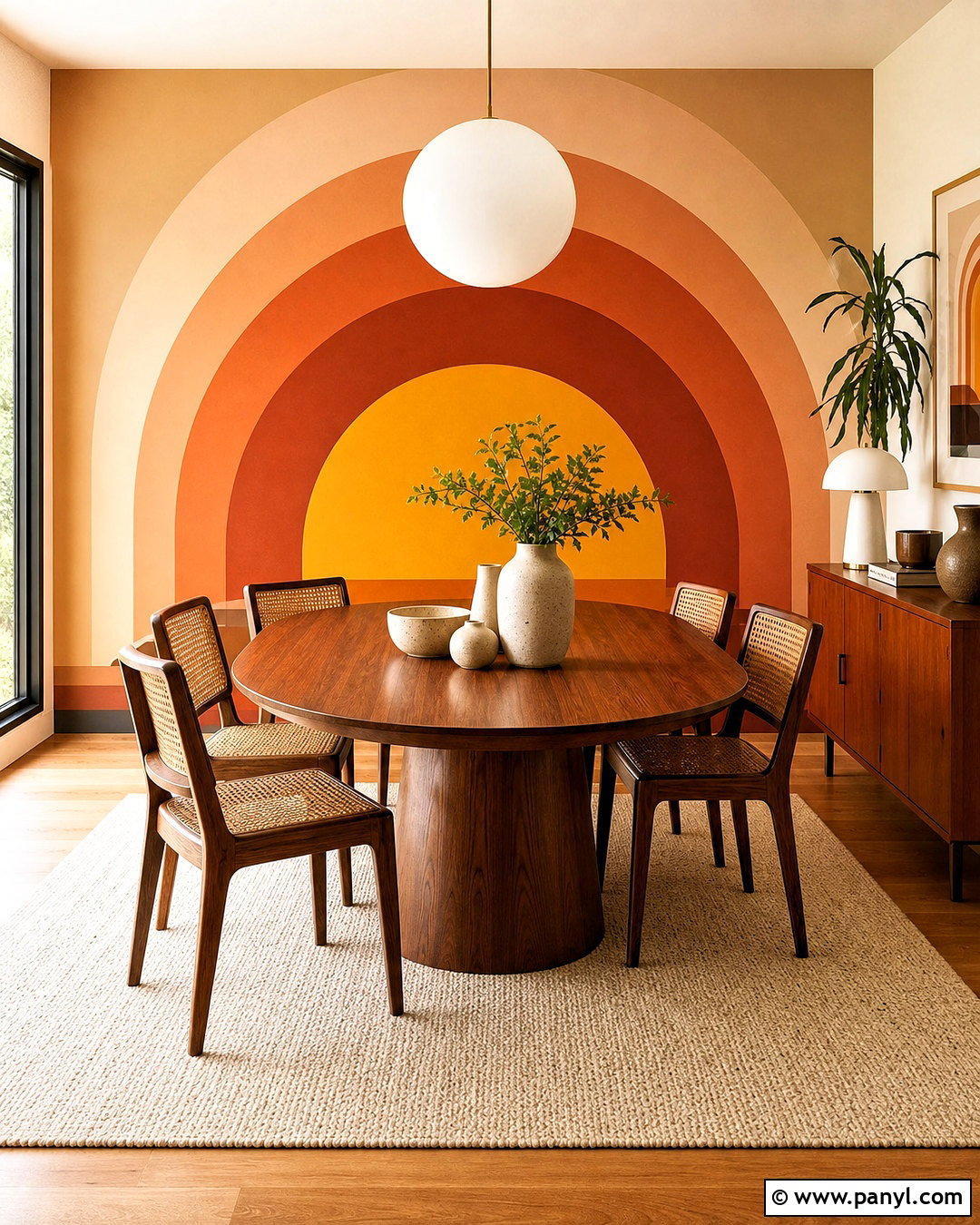 Retro Sunset Wall Mural - 20 retro wall mural ideas