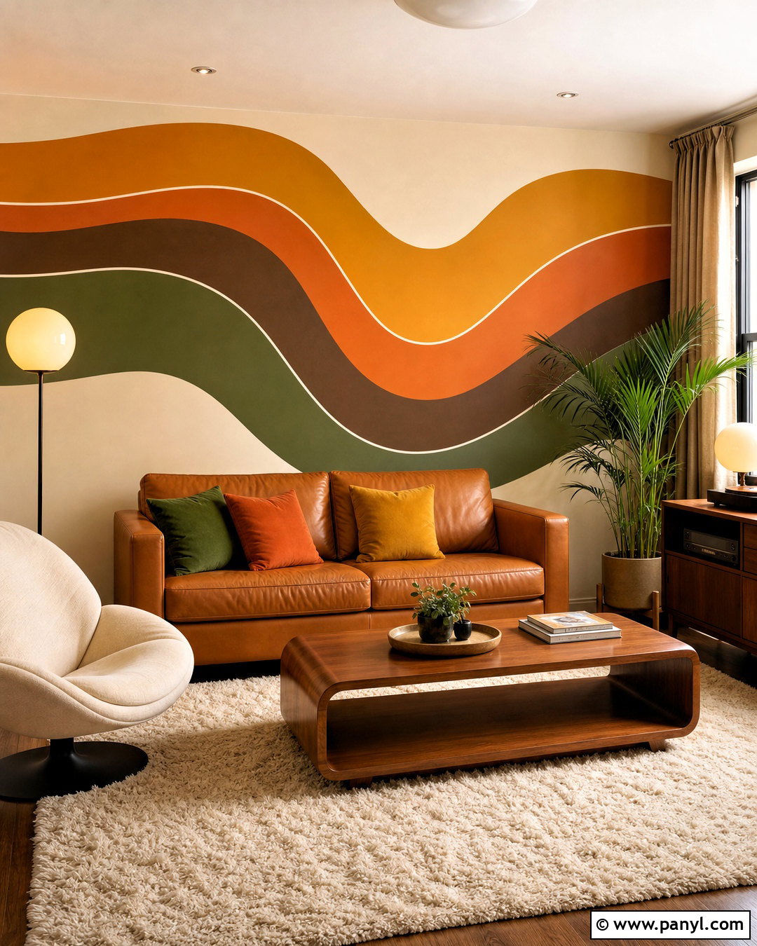 Retro Wave Tape Wall - 20 wall painting with tape design ideas