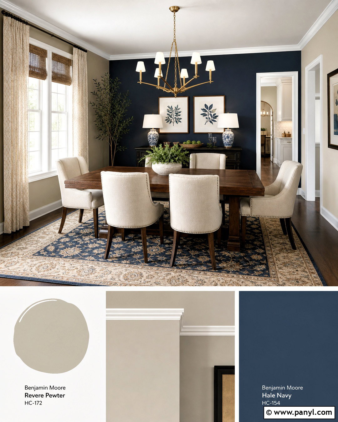 Revere Pewter And Hale Navy Dining Room - 20 revere pewter color scheme ideas