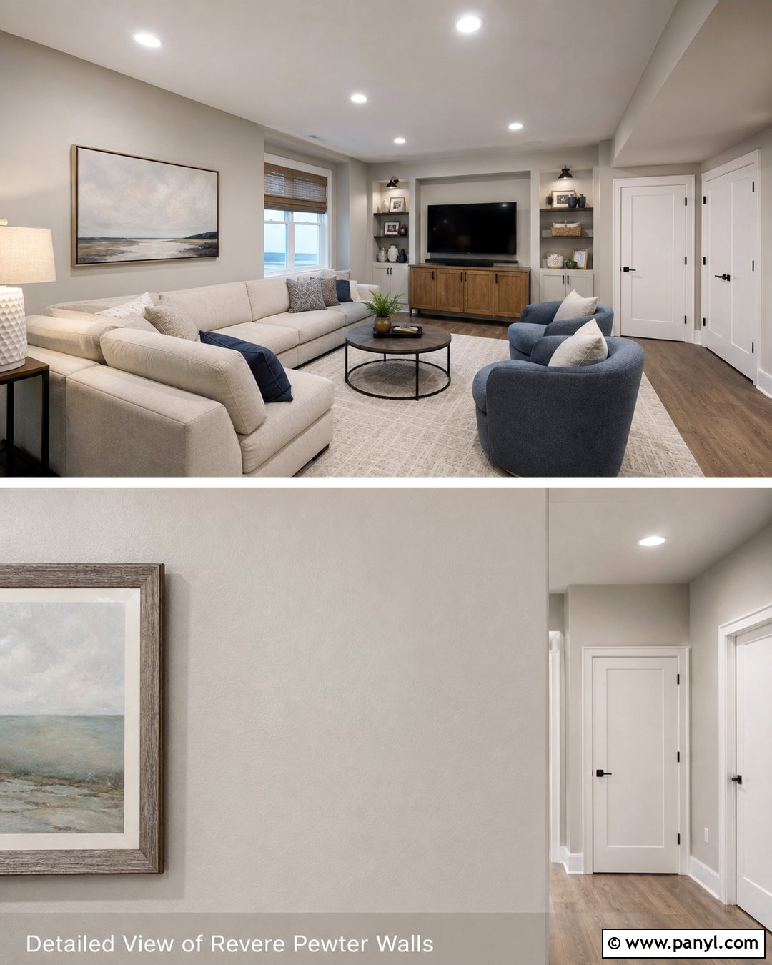 Revere Pewter Basement Family Room - 30 Revere Pewter Walls