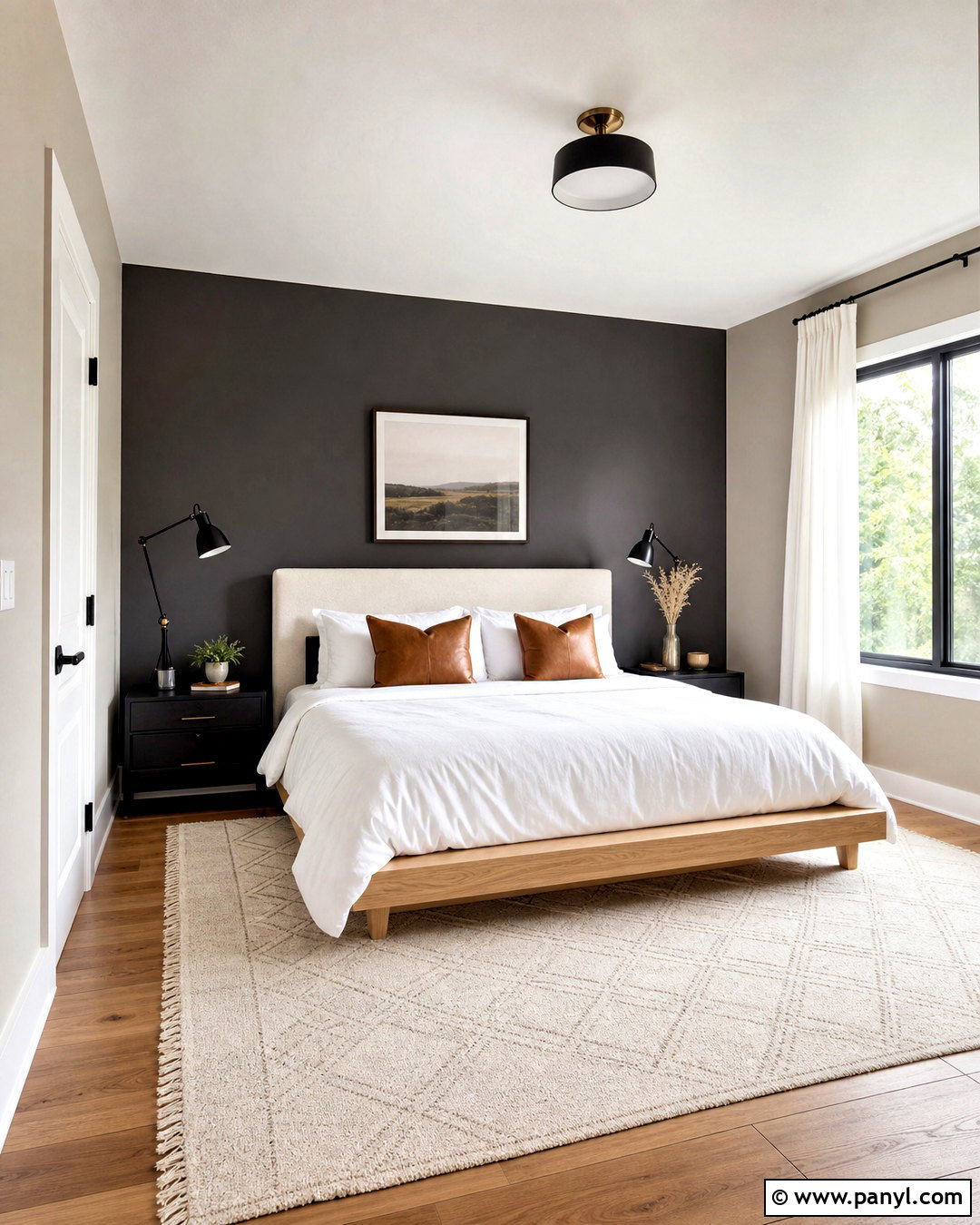 Revere Pewter Bedroom With A Charcoal Accent Wall - 20 revere pewter bedroom ideas