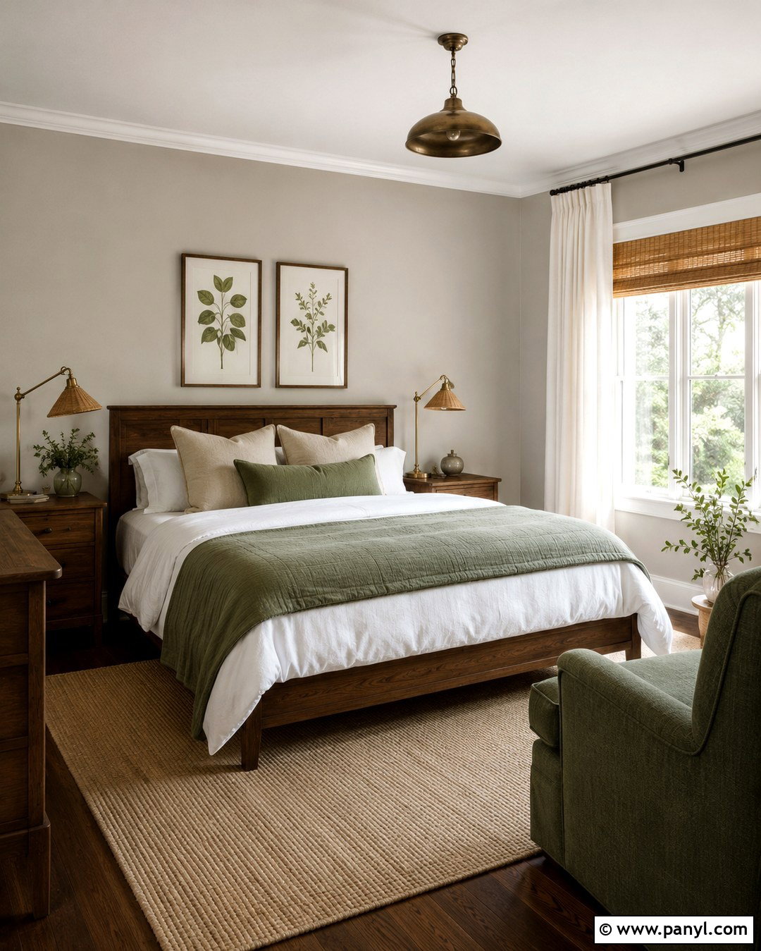 Revere Pewter Bedroom With Sage Green - 20 Revere Pewter On Walls