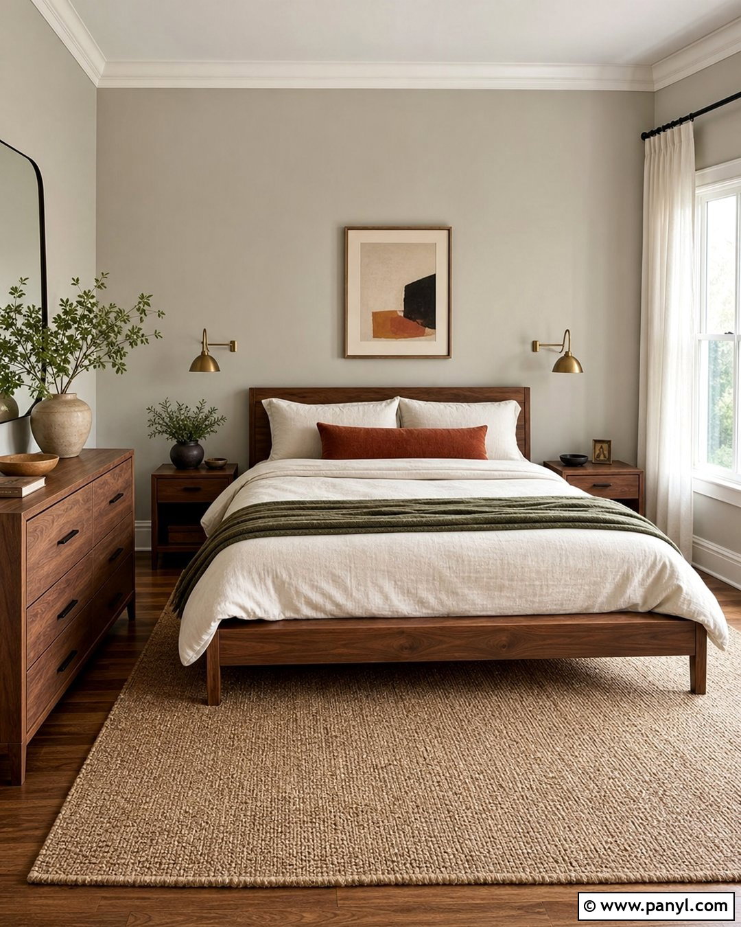 Revere Pewter Bedroom With Wood Furniture - 30 Revere Pewter Walls