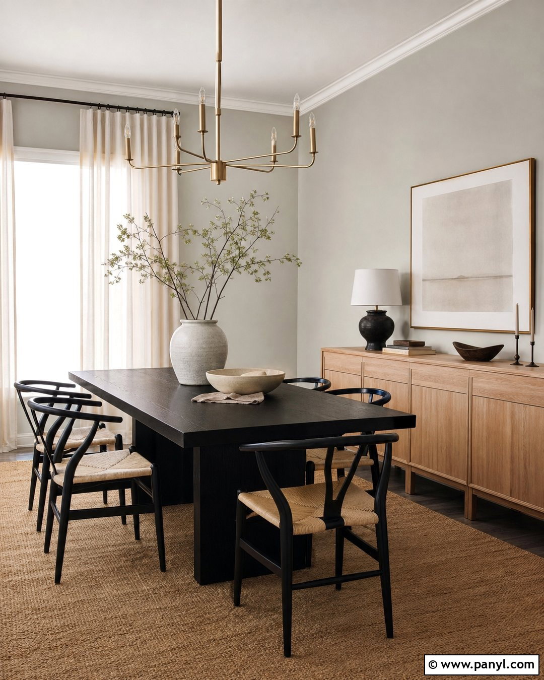 Revere Pewter Dining Room With Black Furniture - 30 Revere Pewter Walls