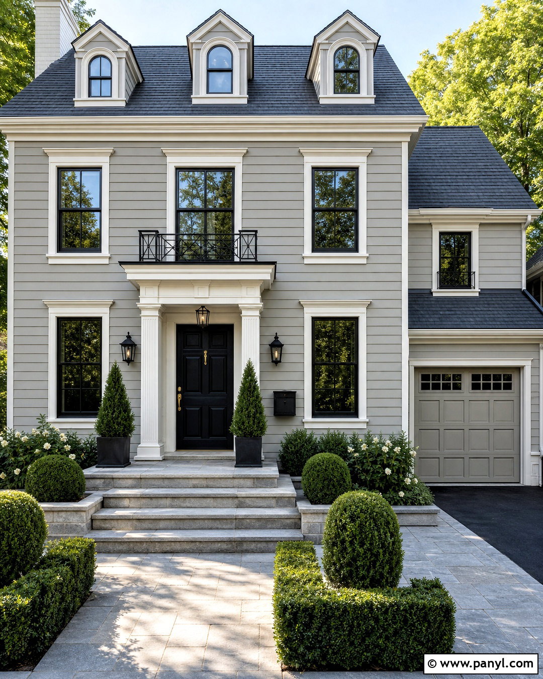 Revere Pewter Exterior With Black Front Door - 20 revere pewter exterior house ideas