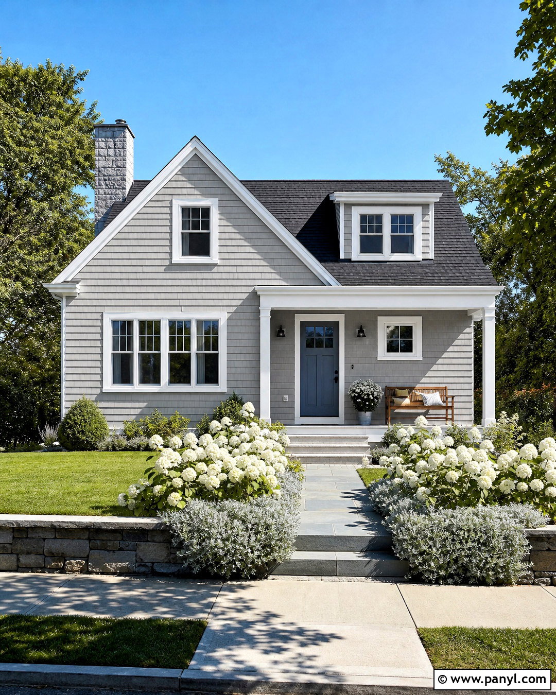 Revere Pewter Exterior With Blue Front Door - 20 revere pewter exterior house ideas