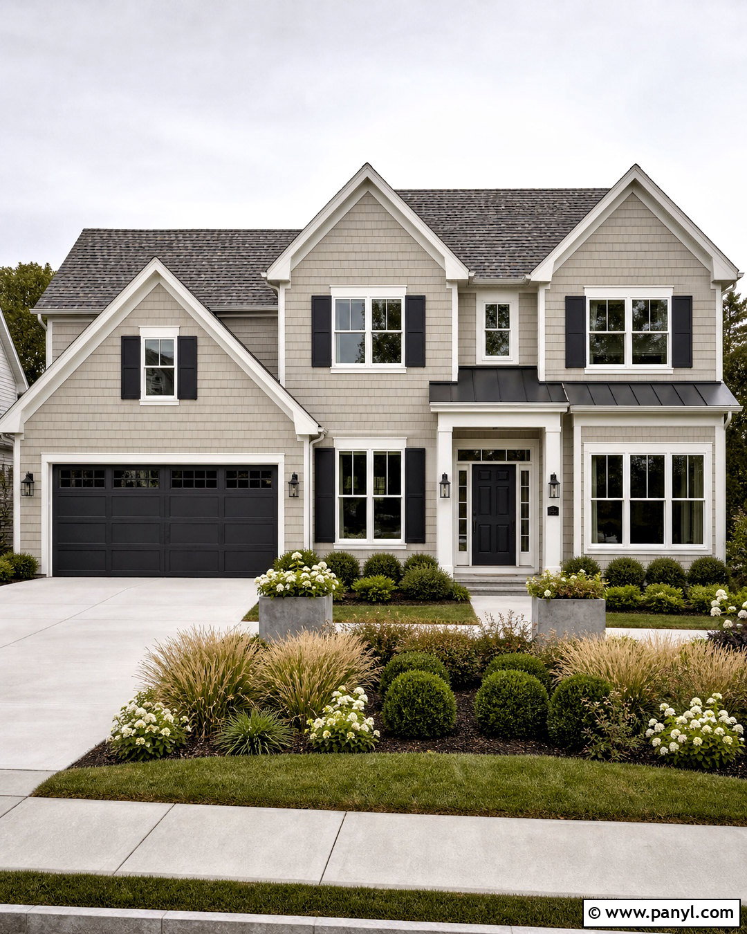 Revere Pewter Exterior With Charcoal Accents - 20 revere pewter exterior house ideas