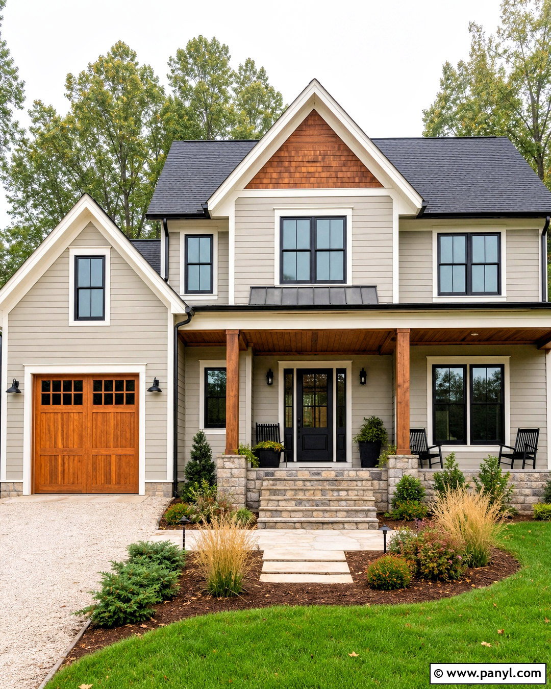 Revere Pewter Exterior With Natural Wood - 20 revere pewter exterior house ideas