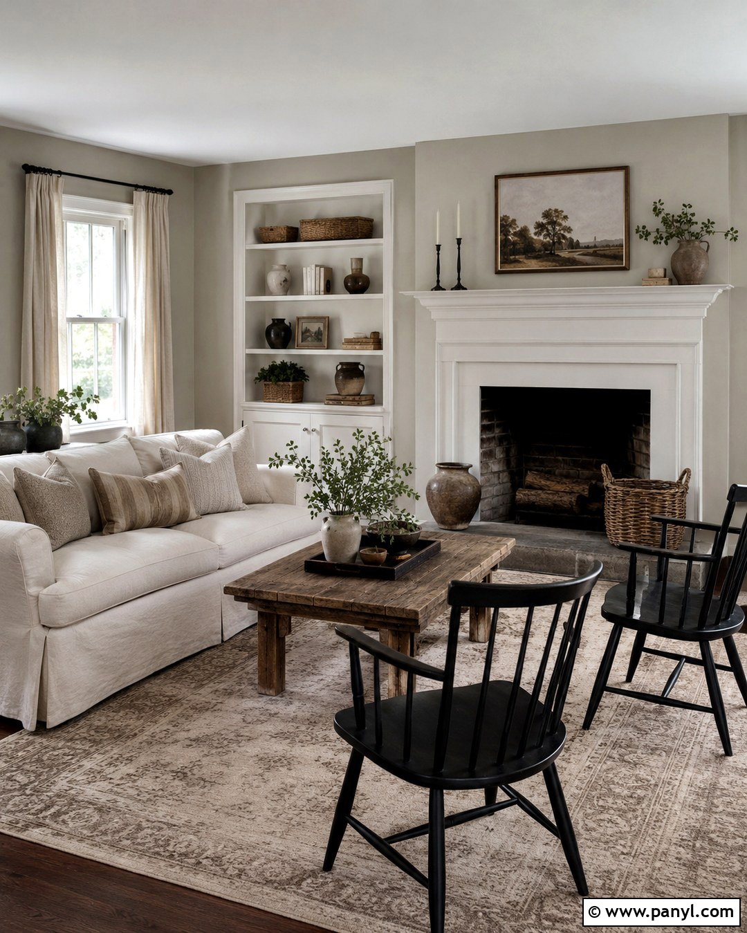Revere Pewter Farmhouse Living Room - 20 Revere Pewter On Walls