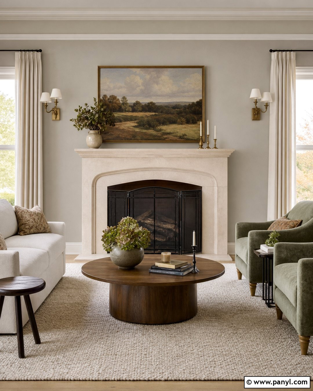 Revere Pewter Fireplace Living Room - 30 Revere Pewter Walls
