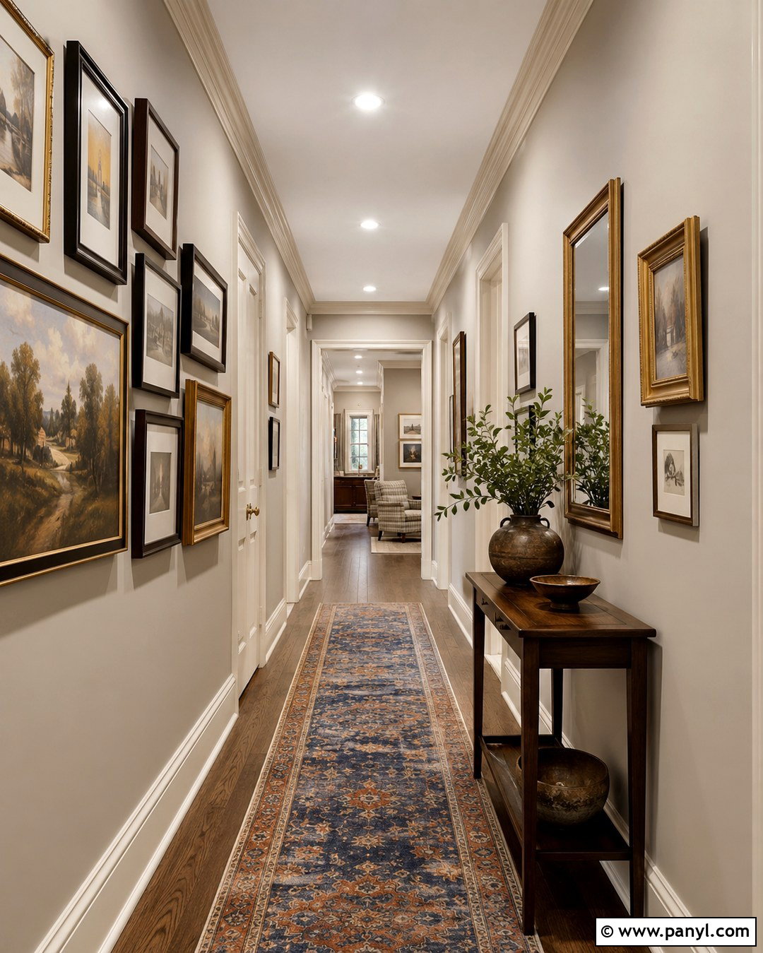 Revere Pewter Hallway Gallery Wall - 20 Revere Pewter On Walls