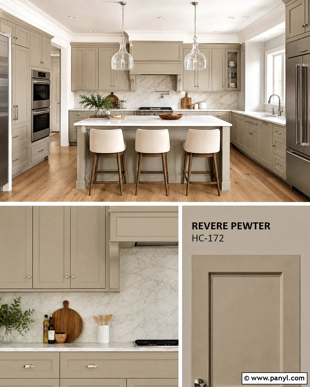 Revere Pewter Kitchen Cabinets And Marble - 20 revere pewter color scheme ideas