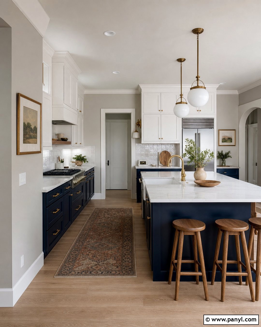 Revere Pewter Kitchen With Dark Cabinets - 30 Revere Pewter Walls