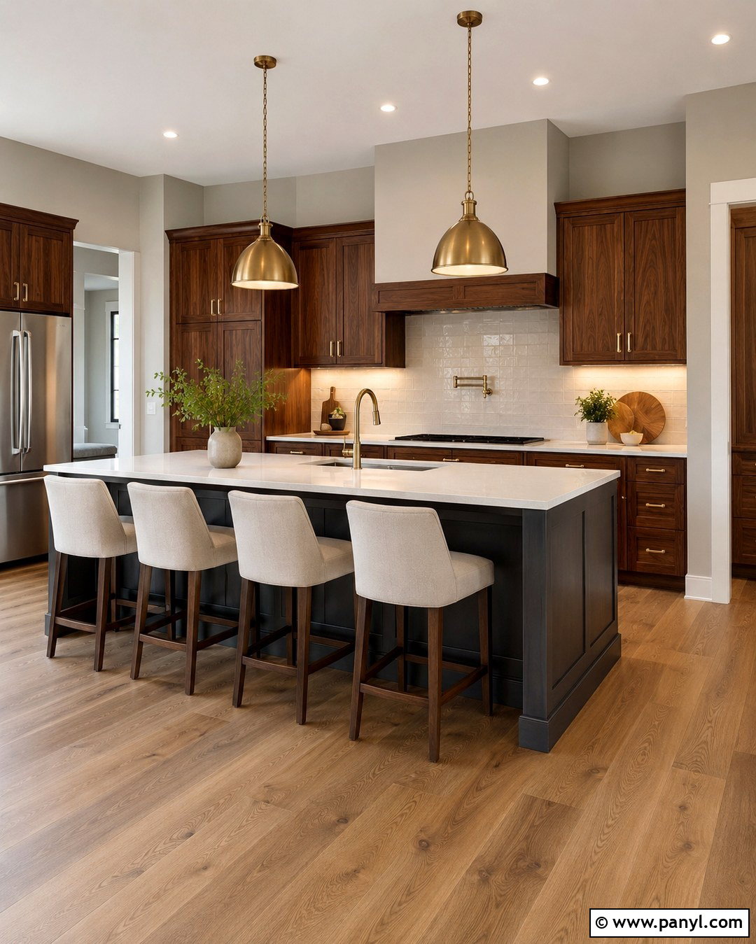 Revere Pewter Kitchen With Walnut Cabinets - 20 Revere Pewter On Walls
