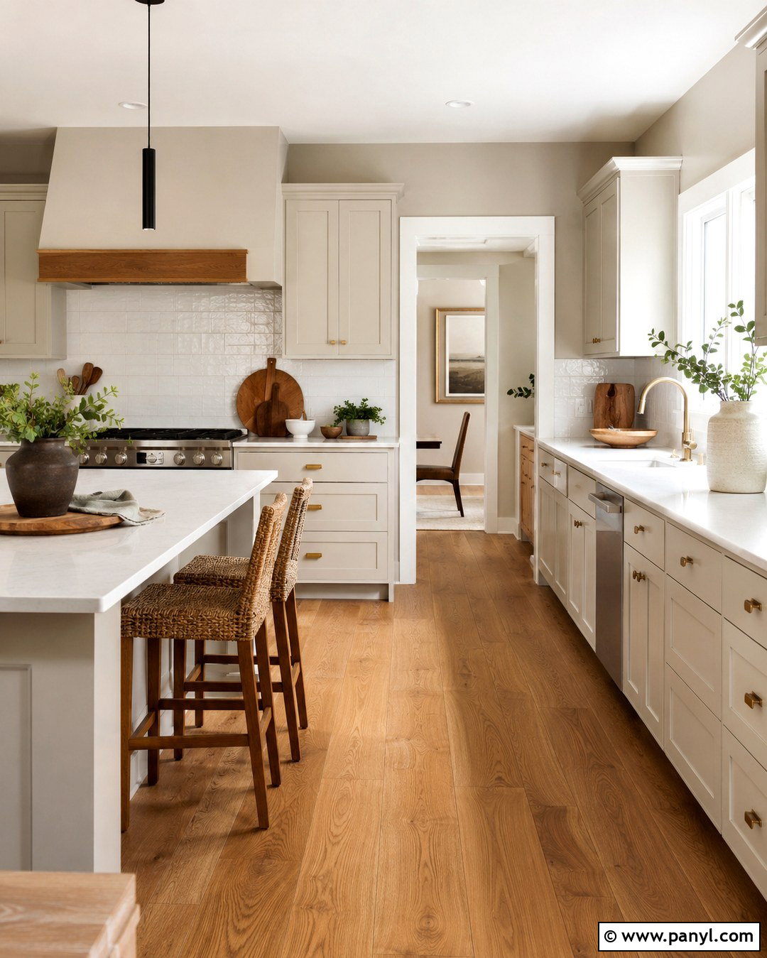 Revere Pewter Kitchen With White Cabinets - 20 Revere Pewter On Walls