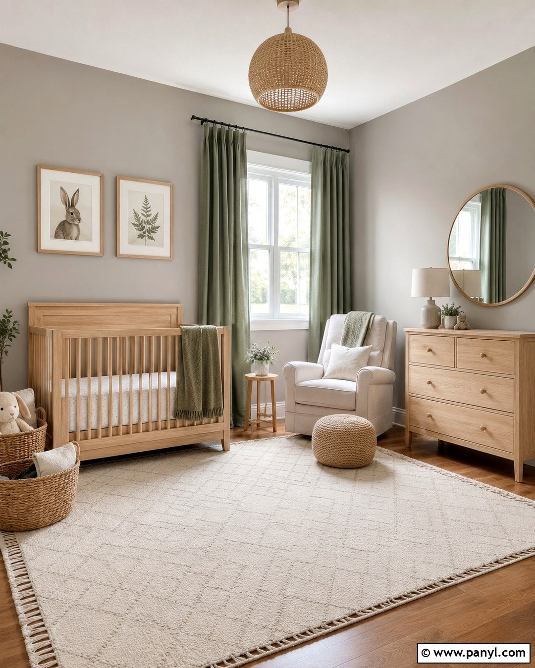 Revere Pewter Nursery With Natural Wood - 20 Revere Pewter On Walls