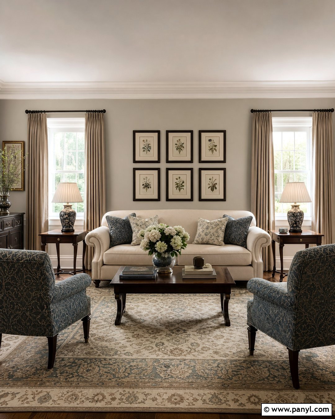 Revere Pewter Traditional Living Room - 30 Revere Pewter Walls