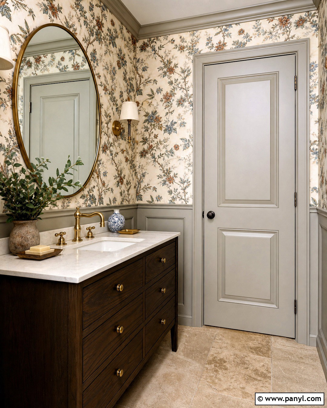 Revere Pewter Trim With Floral Wallpaper - 20 revere pewter trim ideas