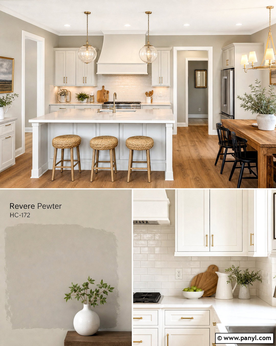 Revere Pewter Walls And White Kitchen Cabinets - 20 revere pewter color scheme ideas