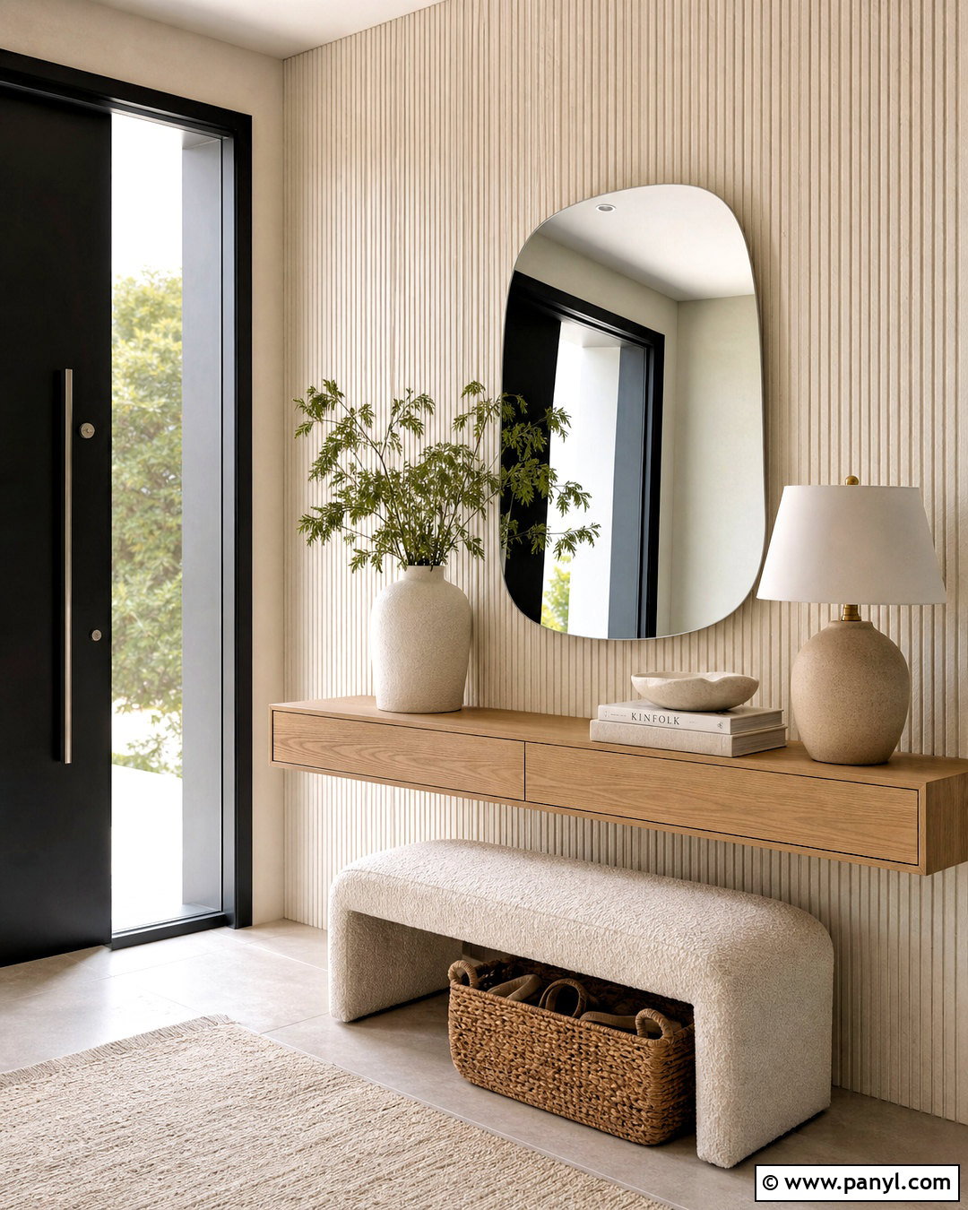 Ribbed Plaster Textured Entry Wall - 20 modern textured walls