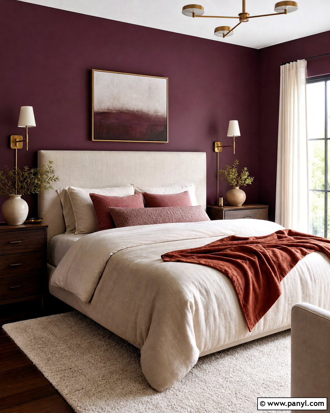 Rich Plum Wall Color Bedroom - 20 wall color design ideas
