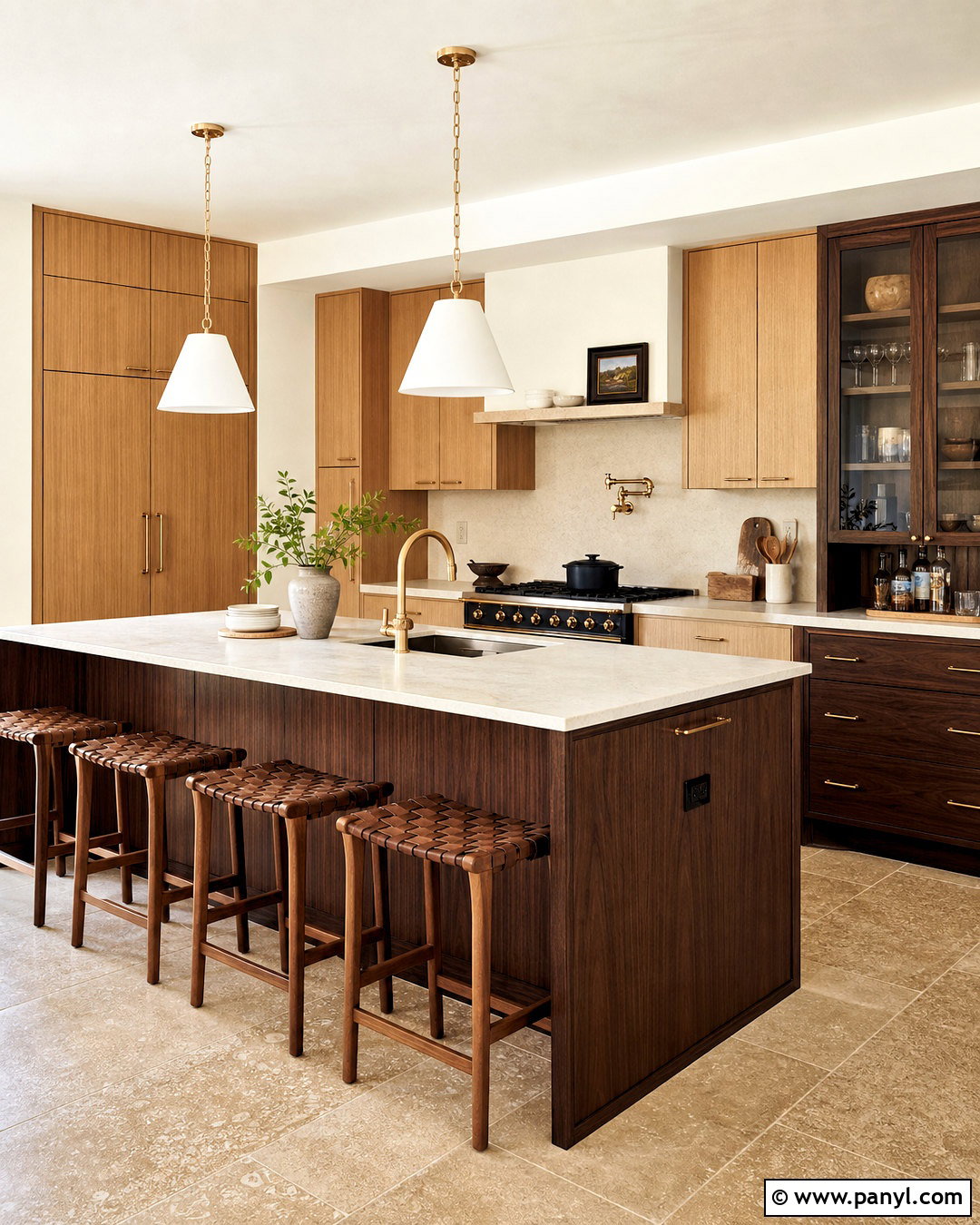 Rift-Sawn Oak And Walnut Kitchen - 20 wood tones that go together ideas