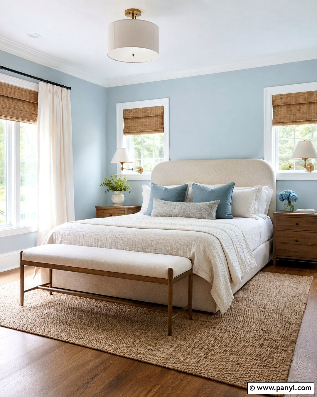 Robins Egg Blue Bedroom Walls With Cream Bedding - 20 Robins Egg Blue Walls