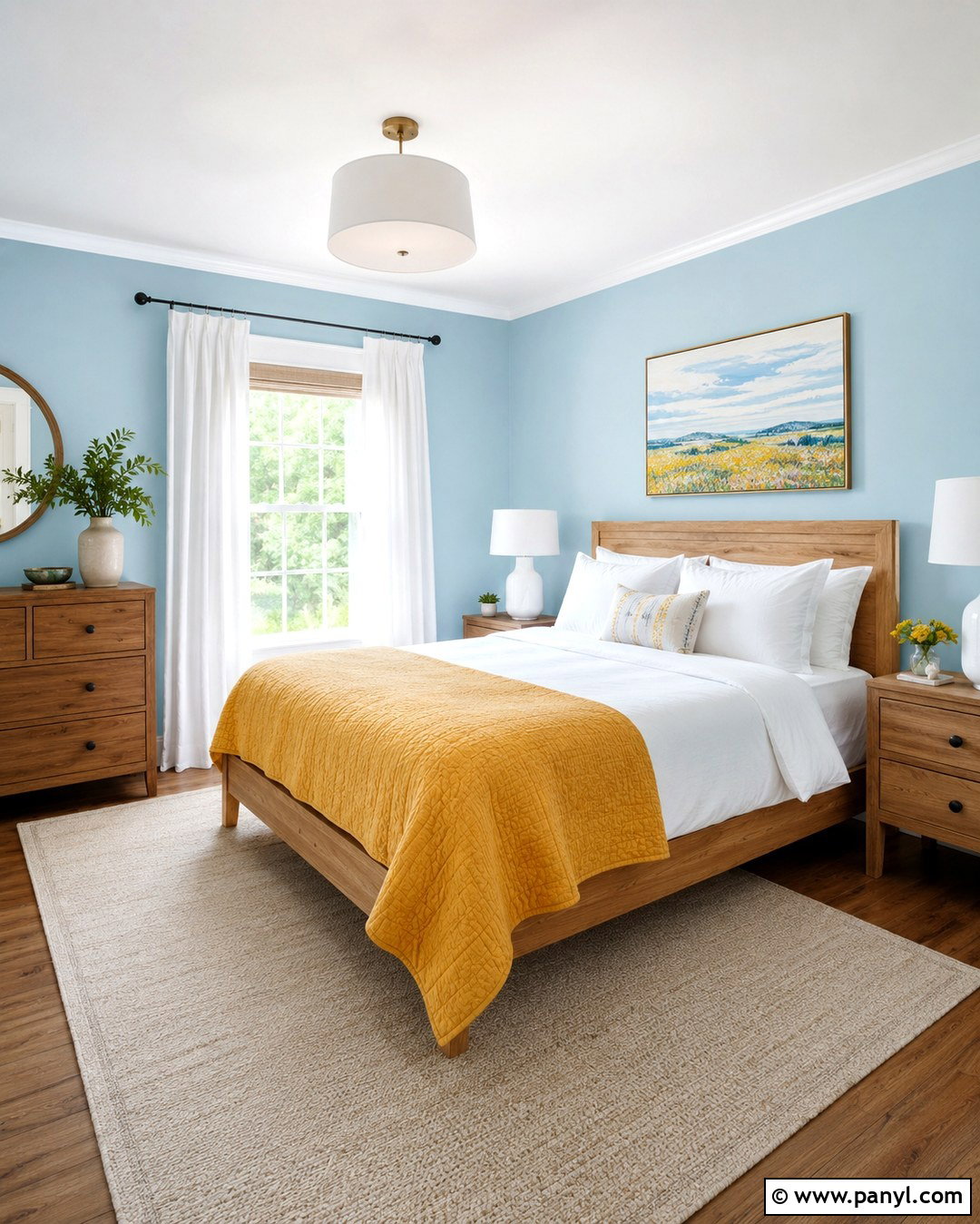 Robins Egg Blue Guest Bedroom Walls With Yellow Accents - 20 Robins Egg Blue Walls