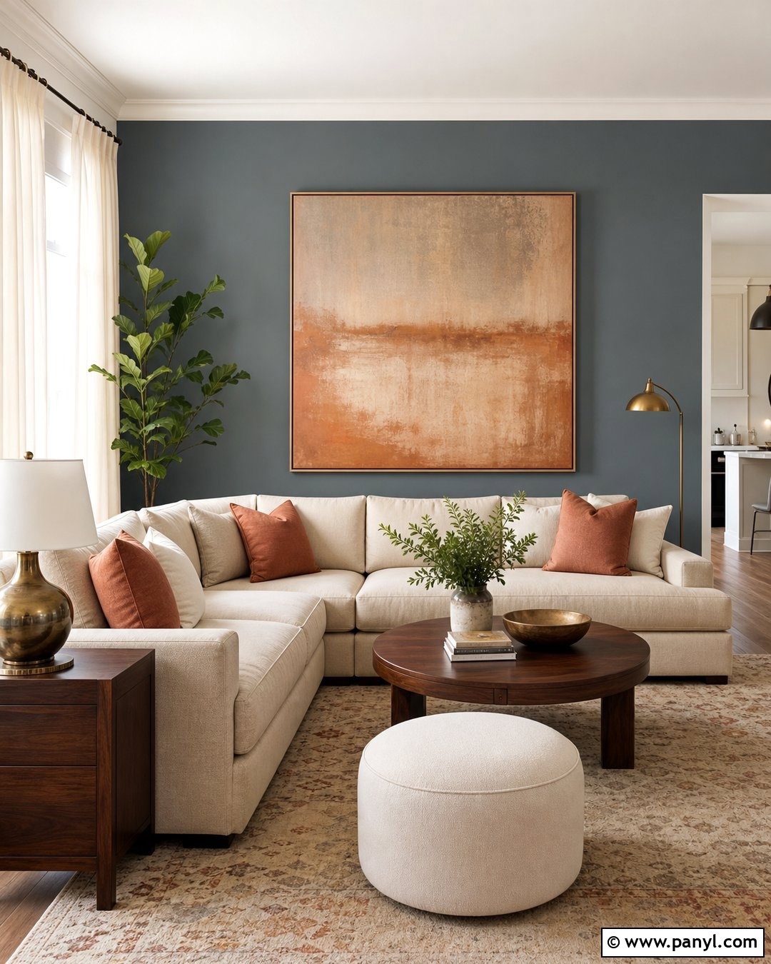 Rocky Coast Accent Wall With Beige Furniture - 35 rocky coast benjamin moore ideas