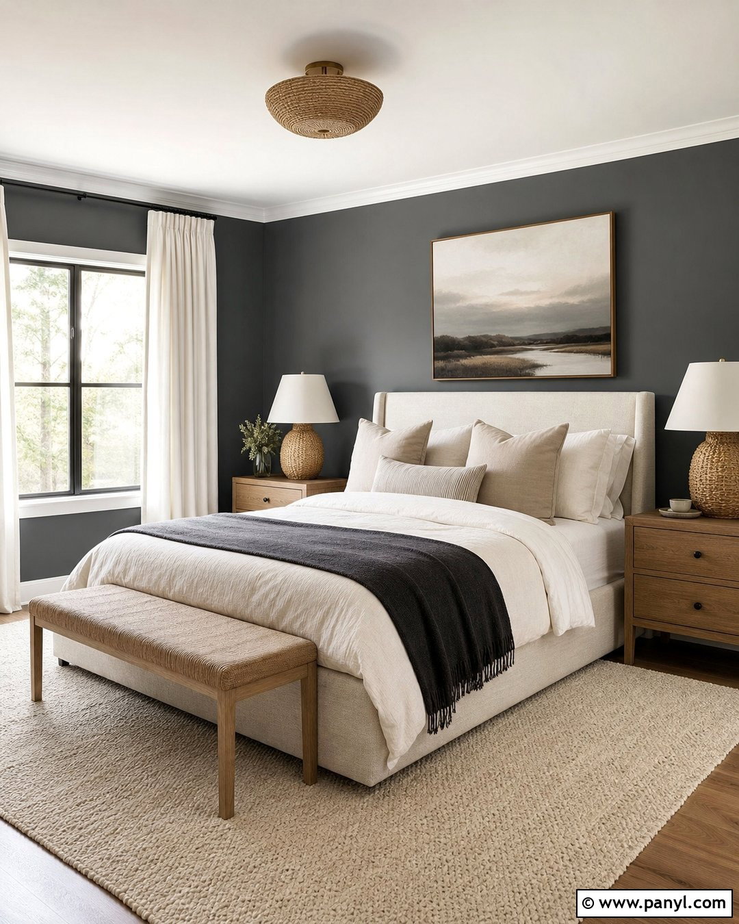 Rocky Coast Bedroom With Linen Bedding - 35 rocky coast benjamin moore ideas