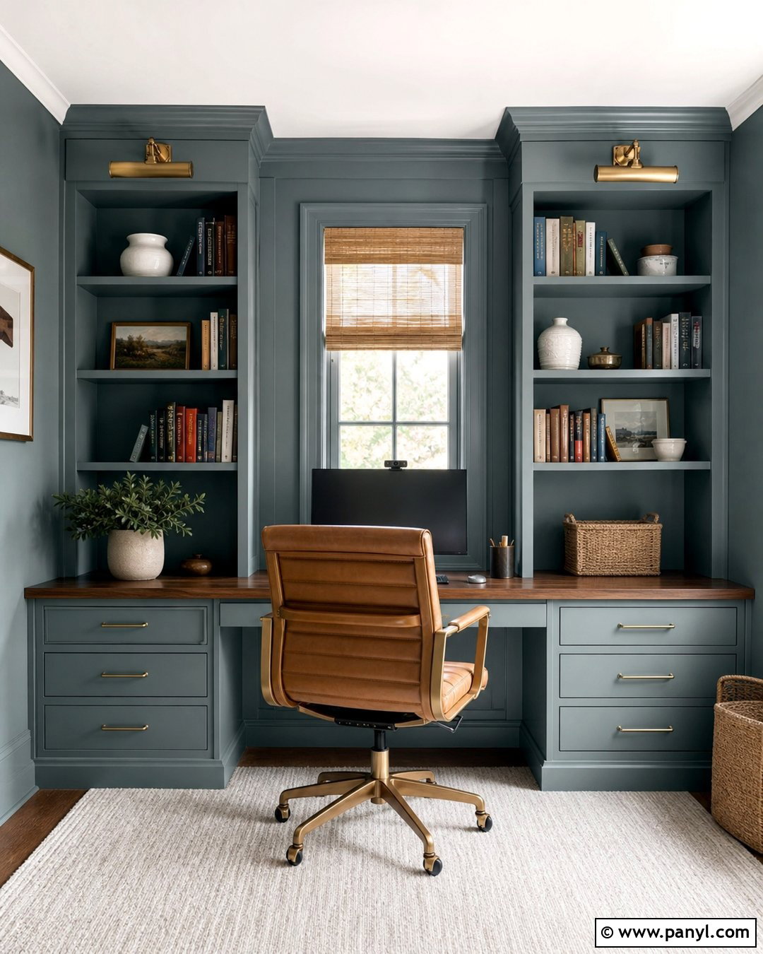 Rocky Coast Home Office With Built-Ins - 35 rocky coast benjamin moore ideas