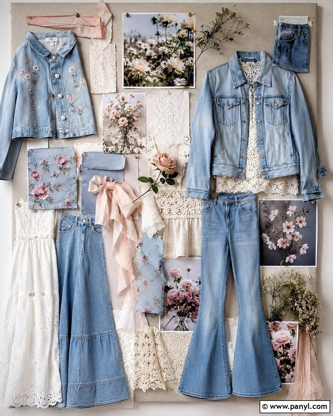 Romantic Denim Board - 20 denim inspiration board ideas