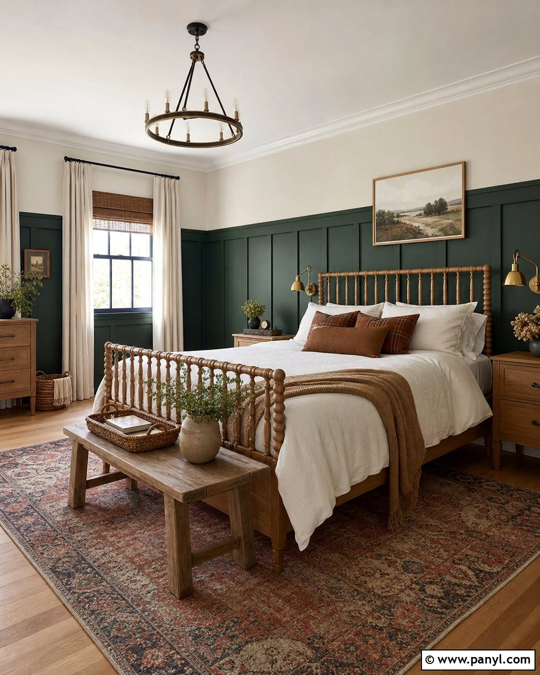 Rookwood Dark Green Board And Batten Bedroom - 30 rookwood dark green sherwin williams ideas