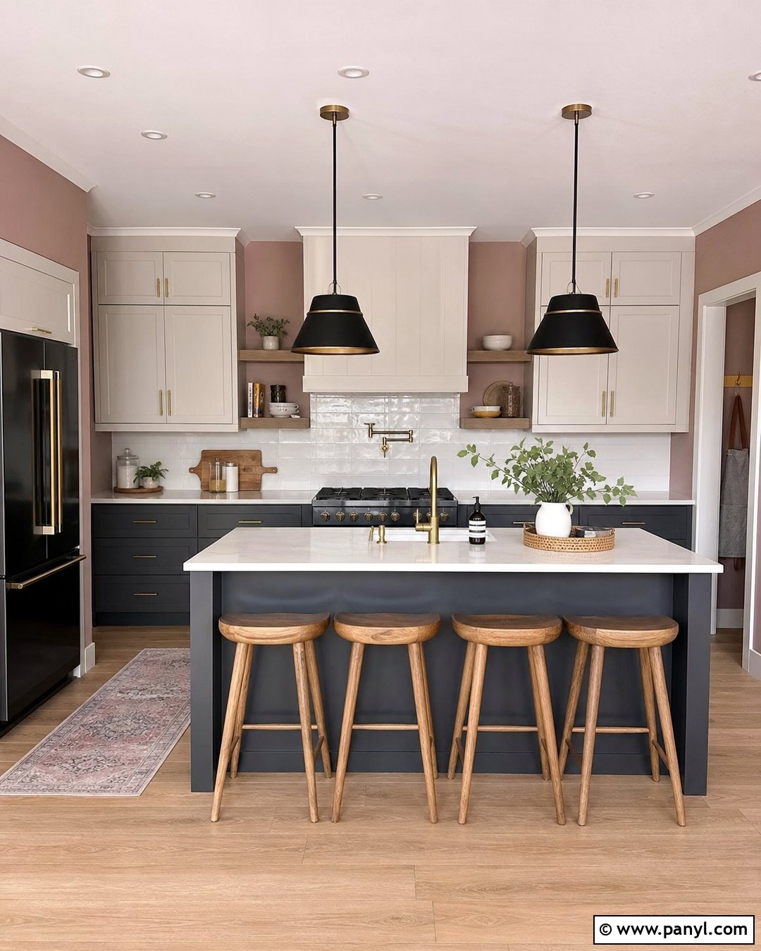 Rose And Charcoal Kitchen - 25 Rose Wall Paint Ideas