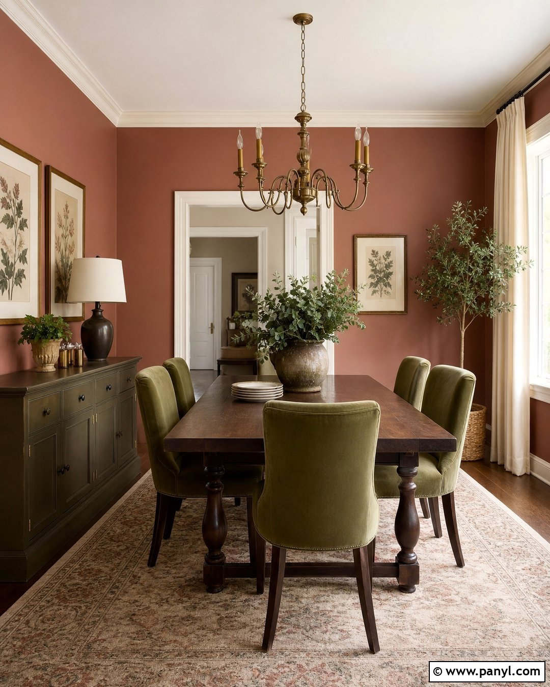 Rose And Olive Dining Room - 25 Rose Wall Paint Ideas