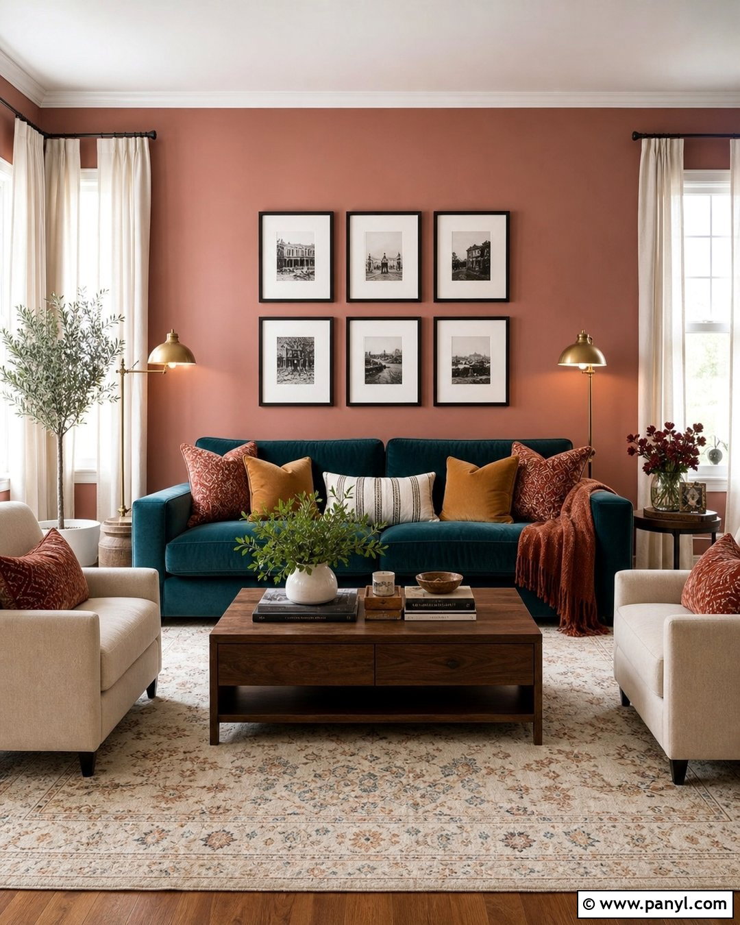 Rose And Teal Living Room - 25 Rose Wall Paint Ideas