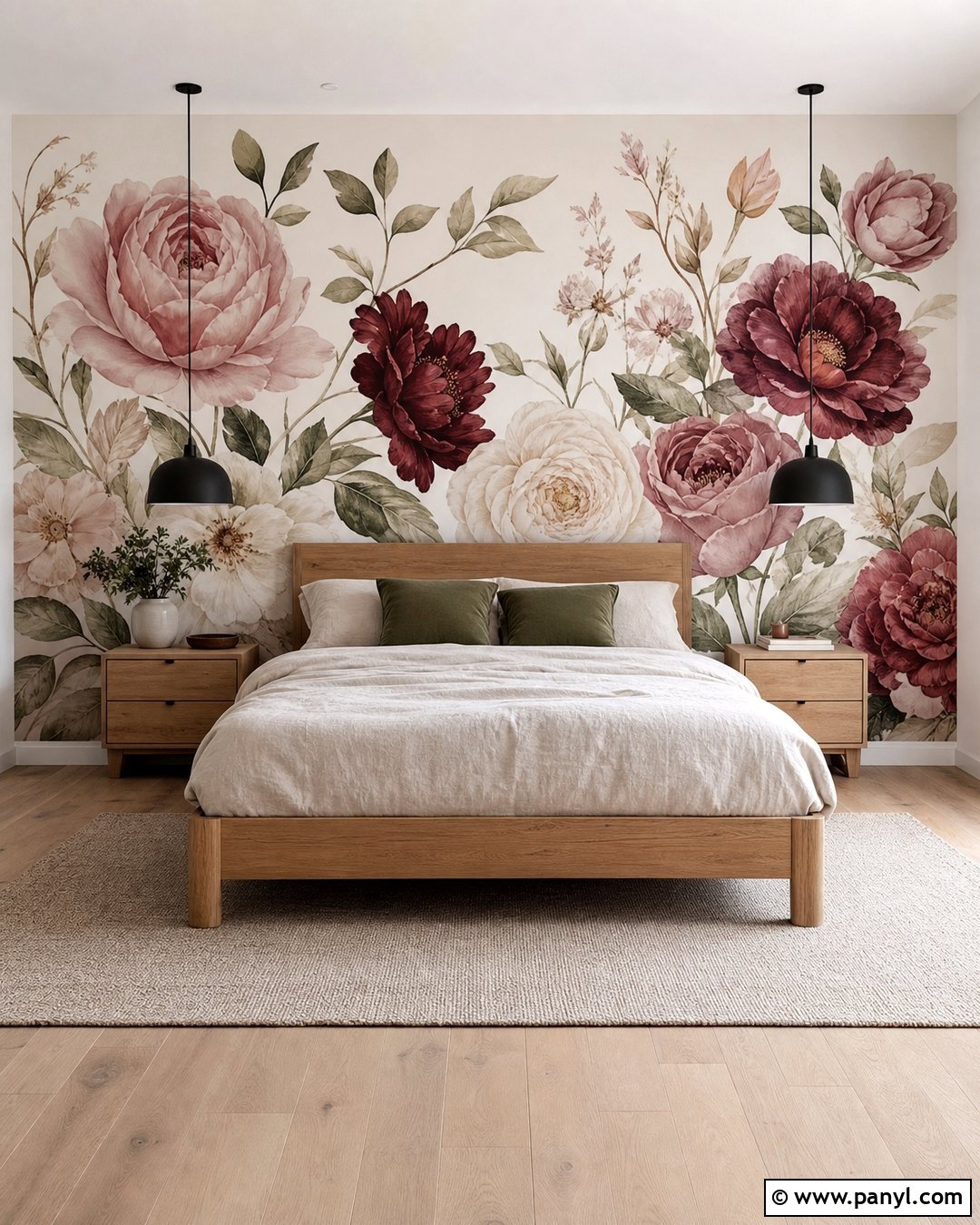 Rose Floral Mural Bedroom - 25 Rose Wall Paint Ideas