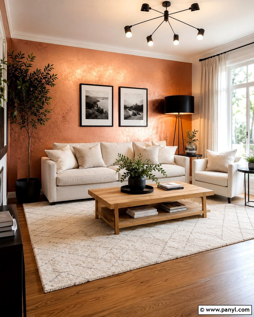 Rose Gold Accent Wall With Beige Furniture - 20 Rose Gold Accent Wall Ideas