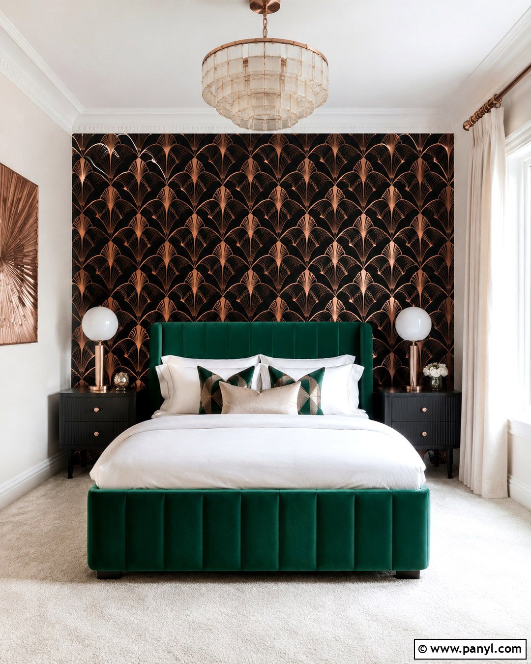 Rose Gold Art Deco Accent Wall - 20 Rose Gold Accent Wall Ideas