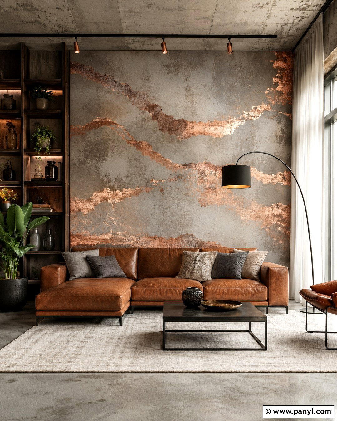 Rose Gold Concrete Accent Wall - 20 Rose Gold Accent Wall Ideas