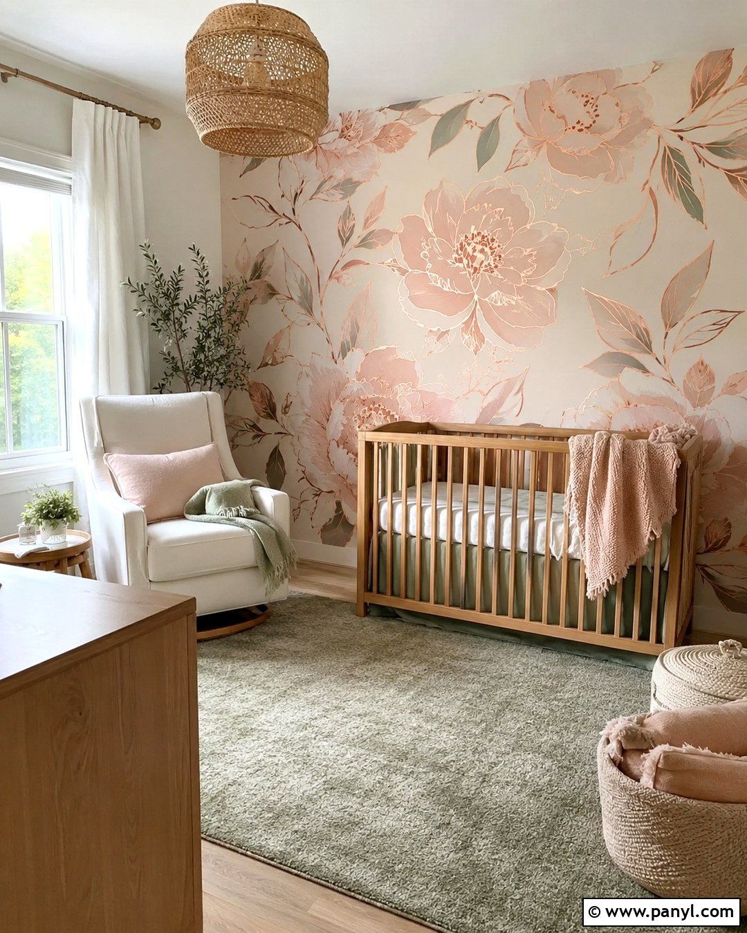 Rose Gold Floral Accent Wall - 20 Rose Gold Accent Wall Ideas