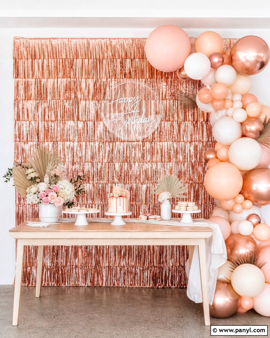 Rose Gold Foil Wall Backdrop - 20 foil wall backdrop ideas