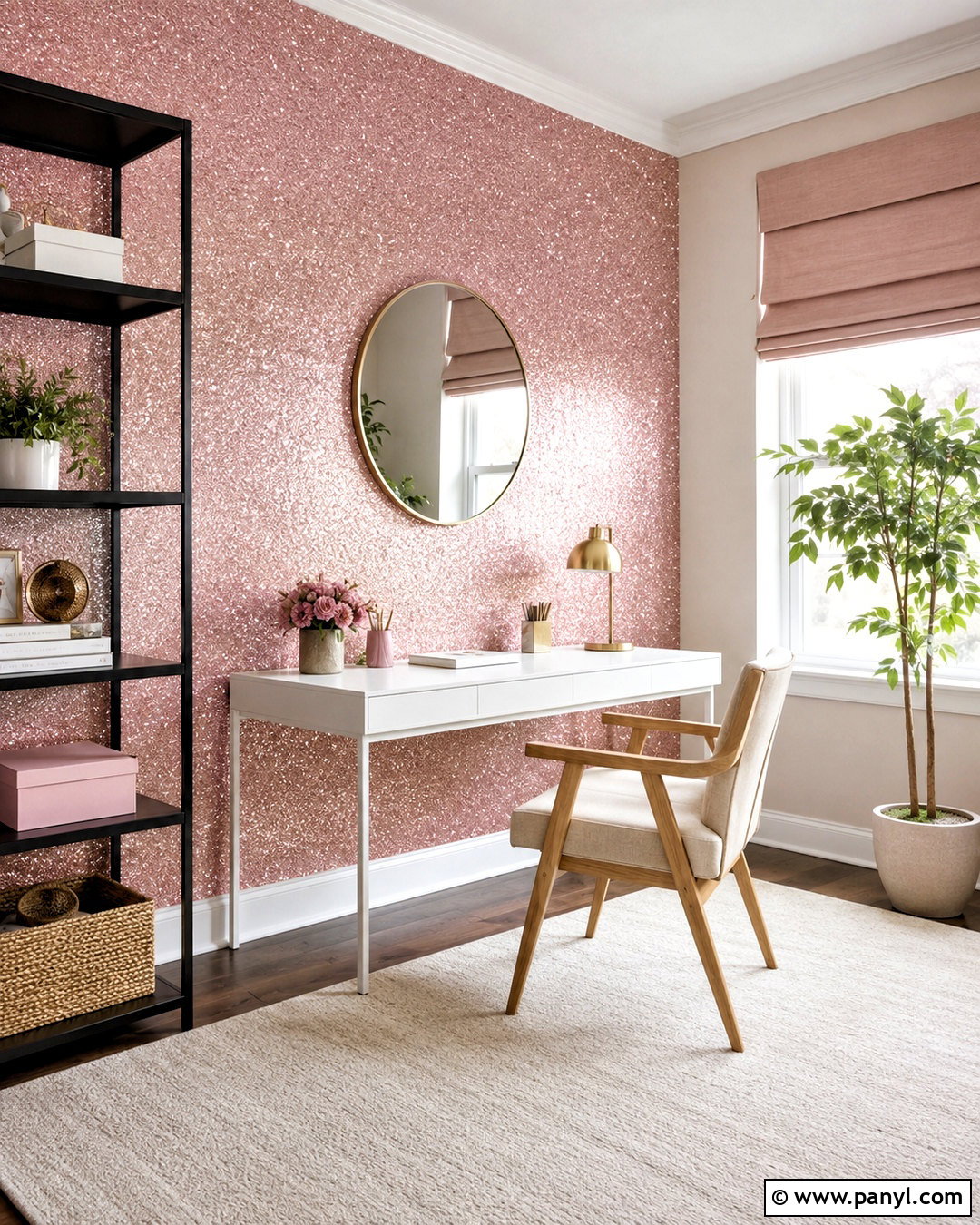 Rose Gold Glitter Wall Office - 20 diy glitter paint for walls
