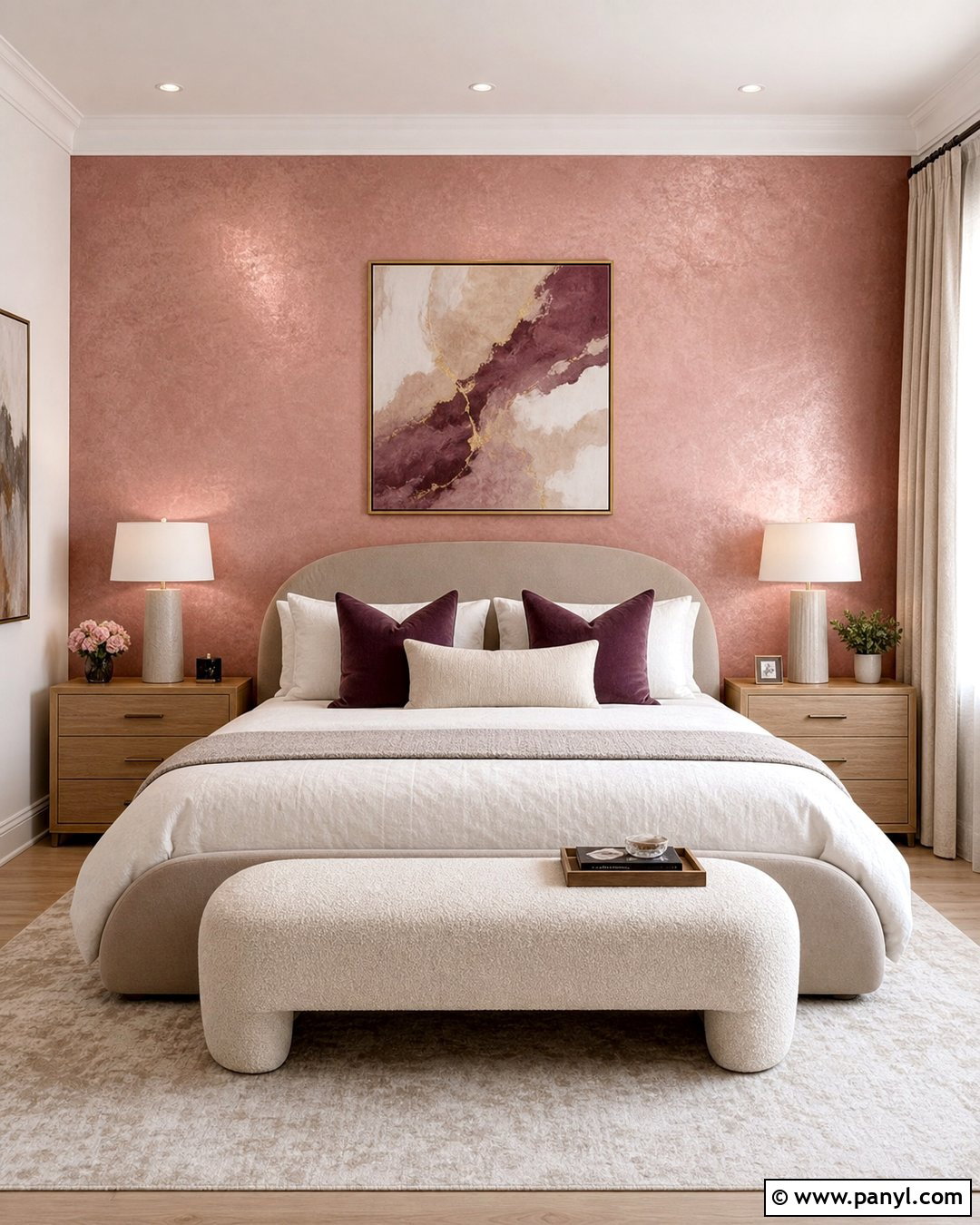 Rose Gold Metallic Paint Accent Wall Bedroom - 20 Metallic Paint Accent Wall Ideas
