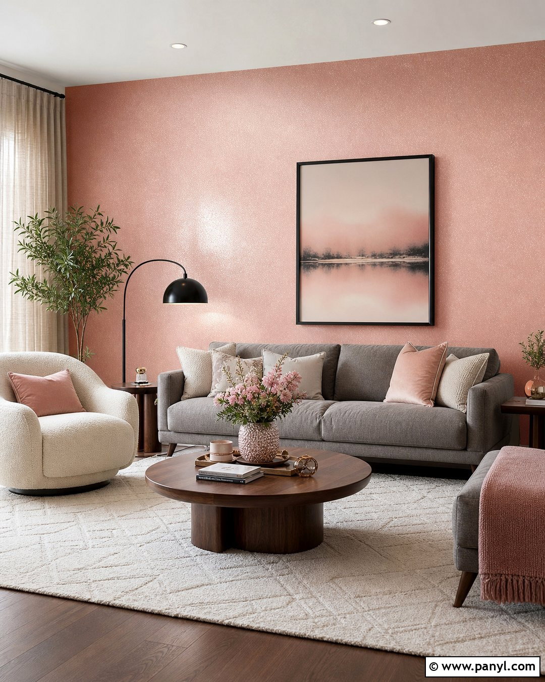 Rose Gold Sparkle Living Room Wall - 20 Pink Sparkle Paint For Walls